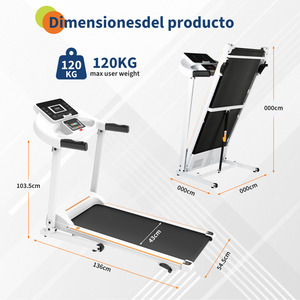 Caminadora Eléctrica Plegable para Uso Doméstico, Pantalla LED, Seguimiento de Calorías, Portátil, para Espacios Pequeños, Entrenamiento Cardiovascular, Acero, 110 kg Máx. - Product Image 2