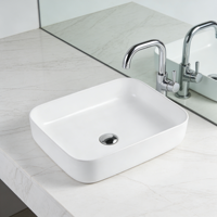 Lavabo rectangulaire moderne en céramique pour salle de bain en or noir blanc or avec 5 ans de garantie pour les hôtels et les toilettes
