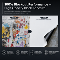 Rouleau de vinyle auto-adhésif brillant mat de moyenne épaisseur noir écologique durable S8013 pour la décoration de carrosserie de voiture
