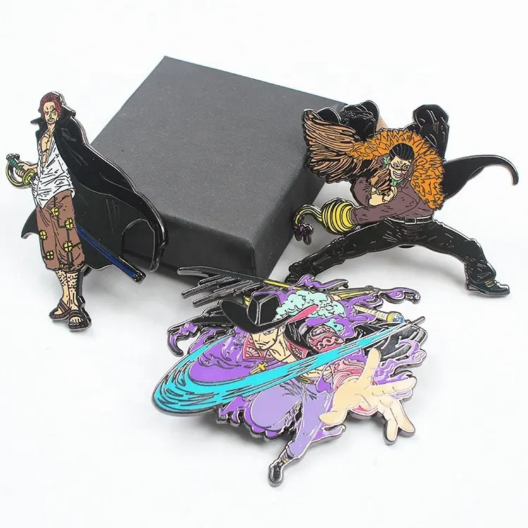 Fashion Design Custom Anime Logo Hard Enamel Metal Lapel Pins for Gift