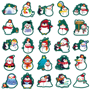 À la mode bonhomme de neige découpé autocollants <span class=keywords><strong>hiver</strong></span> noël vinyle décalcomanies pour téléphone portable Journal bricolage Kawaii saisonnier décoration autocollants - Product Image 3
