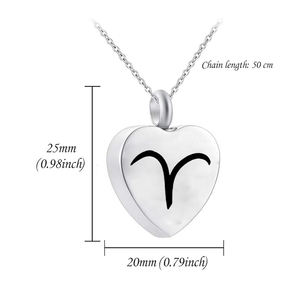 เครื่องประดับการเผาศพสแตนเลส<span class=keywords><strong>12</strong></span>กลุ่มดาวหัวใจจี้ที่ระลึกใส่เถ้ากระดูกของที่ระลึกงานศพ - Product Image 2