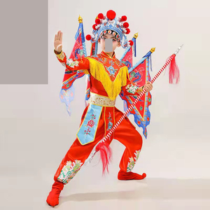 ชุดการแสดงโอเปร่าสำหรับเด็ก บทบาทดามะดัน หัวมู่หลาน เผิงหมู่ กุ้ยอิง การแสดงบนเวที การเต้นรำฮั่นฝู ประเพณีจีน - Product Image 5