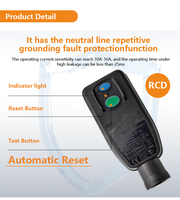 16A 220V GFCI RCD disjoncteur prise réinitialisation automatique défaut à la terre Protection contre les fuites IP54 niveau cordons d'alimentation rallonges