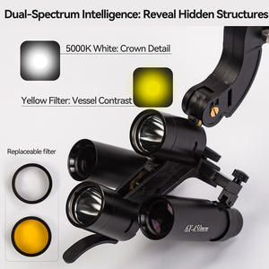 Lup gigi ringan, Set lengkap 6X 3,5X2,5 X prismatis dengan pencahayaan LED nirkabel untuk operasi Dental waktu lama - Product Image 3