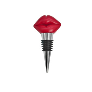 Lip Shaped Wine Bottle <b>Stopper</b> Red Aluminum Alloy Creative Decor For Valentine Wedding Gift - Product Image 1