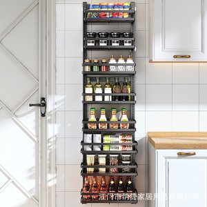 Étagère de rangement murale Najie Door Back Storage Rack à 6 niveaux en métal avec pinces pour le rangement des pots à épices de cuisine - Product Image 3