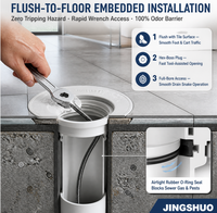 Bouchon d'accès d'inspection encastré pour drain de sol en PVC à profil bas DN50 DN110 mm