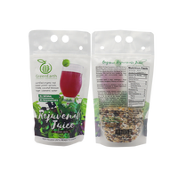 Pochettes Doypack en plastique refermables à fermeture éclair pour boissons congelées, smoothies et jus, transparentes, pour adultes, avec pailles
