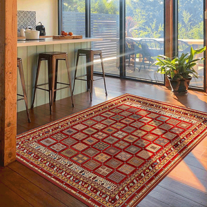 Alfombra de Comedor Abstracta Estilo Rústico Retro, Personalizable, Lavable a Máquina, Hecha a Máquina, Mezcla de Lana - Product Image 1