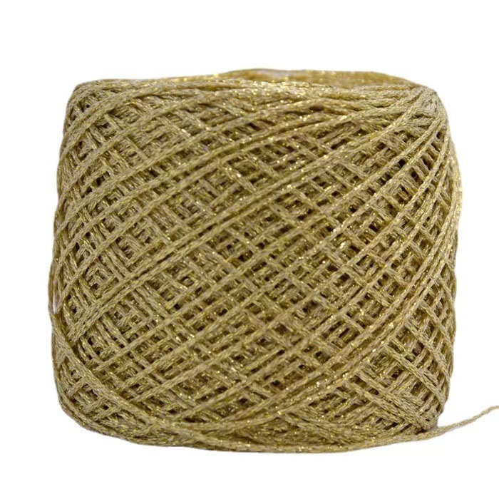 Filo Metallico Glitterato Oro Per Uncinetto E Ricamo Fai-da-Te, Ideale Per Decorazioni E Creazioni Di Borse E Accessori, 200g