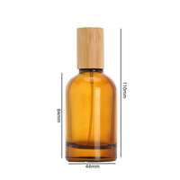 Haute qualité Transparent ovale ambre 100ml luxe air parfum vaporisateur bouteille bambou couverture vaporisateur voyage verre ensemble avec boîte