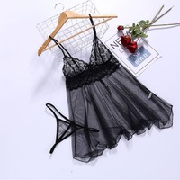 Pakaian Dalam Wanita Ukuran Besar XXXL Bahan Spandex Velour Bordir Tanpa Crotch Gaun Tidur Renda Teddies G-String Kostum Erotis Baju Tidur