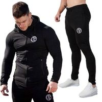 Ensemble de sport à capuche pour homme, Logo personnalisé, musculation, fermeture éclair, collants de basket-ball, Gym, Fitness, course à pied, survêtement, 2021