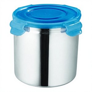 Boîte à thé côtelée avec couvercle, ensemble de boîtes à thé, café, sucre, rangement de cuisine en acier inoxydable, vente en gros - Product Image 1