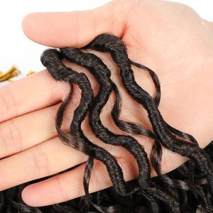 8 confezioni dea capelli all'uncinetto finti con onda d'acqua stile Boho capelli di fiume con estremità ricci per le donne Black dea Locs - Product Image 1
