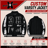 Chaquetas Varsity Personalizadas OEM para Invierno, Chaquetas Universitarias Vintage Unisex al por Mayor con Parches de Chenilla y Logotipo Bordado