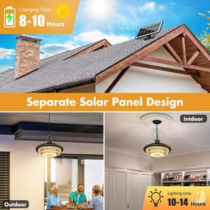 Solar-LED-Kleinpendelleuchte 5W für Innen/Außen IP65 Wasserdicht mit Bewegungssensor Fernbedienung Wiederaufladbare Batterie Gartenbeleuchtung - Product Image 4