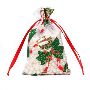 Bolsa de Regalo Navideña de Organza con Cordón, Ideal para Reuniones Familiares y para Colgar en el Árbol de Navidad - Product Image 6