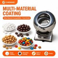 Machine industrielle de recouvrement de sucre, cuve de recouvrement de bonbons en acier inoxydable avec chauffage et refroidissement pour ligne de production de chocolat