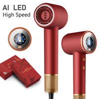 Secador de Pelo de Alta Velocidad con Sensor de Distancia IA, Pantalla LED, Sensor Inteligente, Secador Profesional para Niños y Mascotas