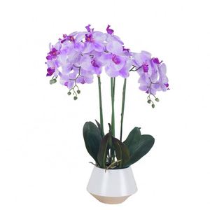 Fleurs artificielles d'orchidées Phalaenopsis en PU de haute qualité pour les décorations de mariage et de Noël, échantillon gratuit - Product Image 1