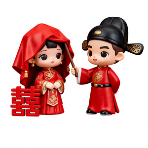 เครื่องประดับงานแต่งงานแบบจีนและของตกแต่งเรซิ่นอีพ็อกซี่ งานศิลปะพื้นบ้านสำหรับเจ้าบ่าวเจ้าสาว - Product Image 1