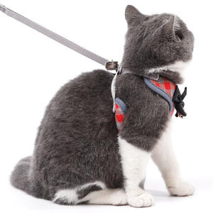 Hot Selling Plaid Pet <b>Dog</b> Leash Bow Pet <b>Harness</b> cat Bell Pet <b>Harness</b> Leash - Product Image 2