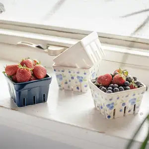 Toptan seramik sevimli Berry sepeti meyve kutusu berry konteyner avrupa tarzı ışık lüks seramik meyve tabağı