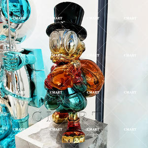 <span class=keywords><strong>Precio</strong></span> al por mayor: Escultura de Donald Duck con bolsa de dinero, Escultura Pop Art de Scrooge McDuck, Estatua de Uncle Scrooge y Dagobert Duck - Product Image 4