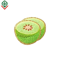 Nouveau design de serviettes personnalisées à repasser sur chenille brodées pour cupcake, patchs de style fruits colorés pour sacs