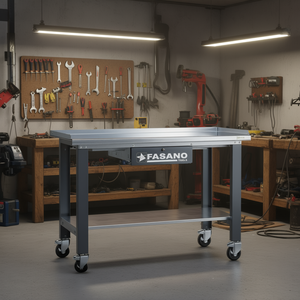 Fasano Tools Steel Workbench With <b>Drawer</b> And Shelf 48x30 Inch Mobile <b>Workshop</b> Table - Product Image 3
