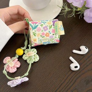 Funda Protectora de Cuero PU con Diseño Floral de Primavera, Antigolpes y Ecológica, con Cordón y Adorno de Flor - Product Image 4