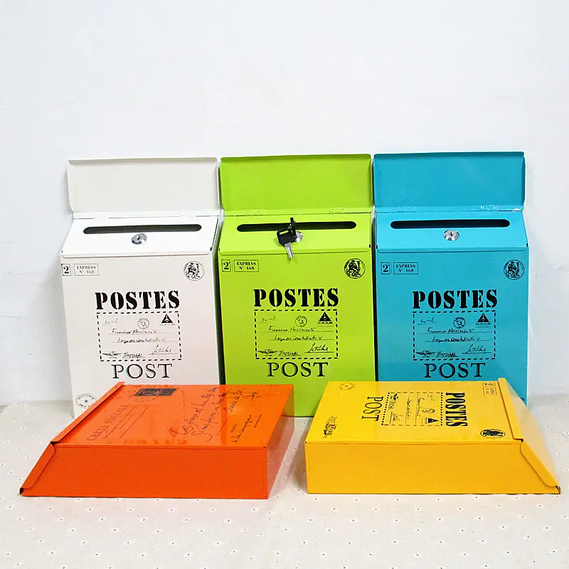Ретро Железный почтовый ящик с орнаментом для украшения дома настраиваемый Железный наружный почтовый ящик