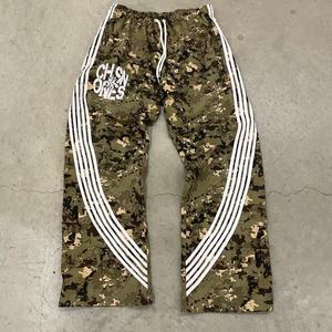 Custom Striped Heavyweight Stacked Nylon <b>Joggers</b> Straight <b>Wide</b> <b>Leg</b> Men's Pants Oversized Flared Baggy Print Camo Sweatpants - Product Image 2