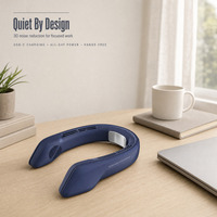 Ventilateur portable à suspendre au cou en plastique, rechargeable par USB, 3 vitesses, contrôle par bouton, mini-refroidisseur d'air – Offre spéciale