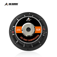 AK-S601 Haut-parleur de caisson de basses de 6.5 pouces 60W 4 Ohm + 4 Ohm Haut-parleur conique en fibre de verre pour DJ/Home cinéma/Audio de voiture avec boîtier porté