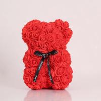 Ours en peluche de fleurs stabilisées DIY, ours en roses, boîte de fleurs artificielles, ruban lumineux LED pour cadeau de Saint-Valentin, Noël, coffret de bijoux riche