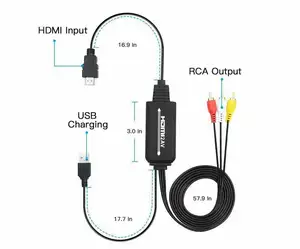 HDMI-3RCA AVビデオオーディオケーブルコンバーターアダプター (HDTV PS4 XBOX用) DVD HDMI-AVケーブルコンバーター (HDTV PS4XBOX用)