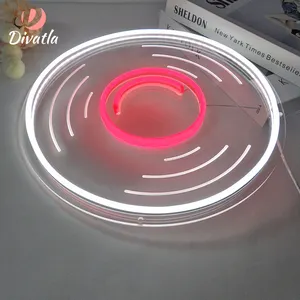 DIVATLA Personalização Fonógrafo Tendência Atmosfera Romântica Música Festa Decoração Impermeável Acrílico Led Light Neon Sign