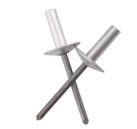 Rivets aveugles zingués avec tête de 0,196 po de diamètre, en acier aluminium, à extrémité scellée, étanches, type pop, 4,8 mm