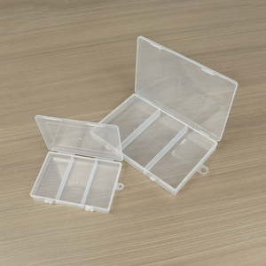 Plastic Storage Box Rectangle 3 Grids Covered With Compartments Desktop Organizer For Beads Sewing Fishing Gear - Product Image 4