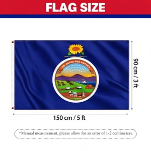 Fast Shipping 3 X 5 Ft Kansas State Flag Custom Flag Banner Double Stitched Polyester Brass Grommets for Party Parades Decor - Product Image 2