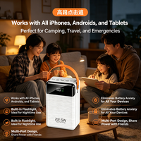 Batterie externe portable 22,5 W à charge rapide avec câbles doubles intégrés, sorties multi-ports, 3 ports d'entrée (Type-C L Micro)