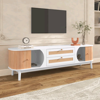Meuble TV Combohome en bois, console de rangement, centre de divertissement multimédia pour salon