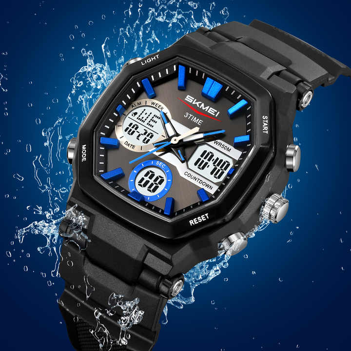 New Arrival Skmei 2389 White Sport Analogue Digital Watch for Girl and Boy Waterproof 50 Meters Fashion Wristwatch Multifunction