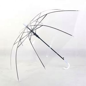 Factory Customized Logo Clear <b>Umbrellas</b> Parasol Colorful Transparent PVC <b>Umbrella</b> with Printing for Promotion - Product Image 4