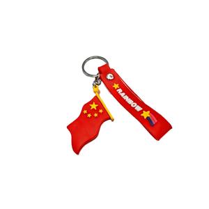 Venta al por mayor 2025 llavero de PVC de moda de cinco estrellas bandera roja <span class=keywords><strong>Mapa</strong></span> de China patriótico Día Nacional regalo recuerdo llavero de plástico - Product Image 6