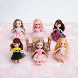 Muñeca <span class=keywords><strong>de</strong></span> ojos artificiales BJD para niños, juguetes para bebés <span class=keywords><strong>de</strong></span> 16cm y 13 articulaciones, 6 tipos <span class=keywords><strong>de</strong></span> ropa mezclados por caja - Product Image 4