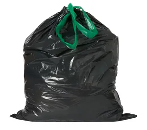 Grandes 13 39 55 galones Bolsas de basura de plástico con cordón de servicio pesado Bolsas de basura con cordón de 120 litros Negro